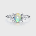 Oval Opal Cluster Engagement ring