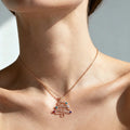 Christmas Tree  Pendant Necklace with Mix stones