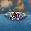 Pear cut Alexandrite Engagement ring