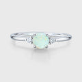 Round cut Opal | Aquamarine Engagement ring