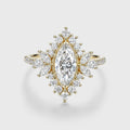 1.0CT~5.0CT Marquise cut Lab grown Diamond Halo Engagement Ring