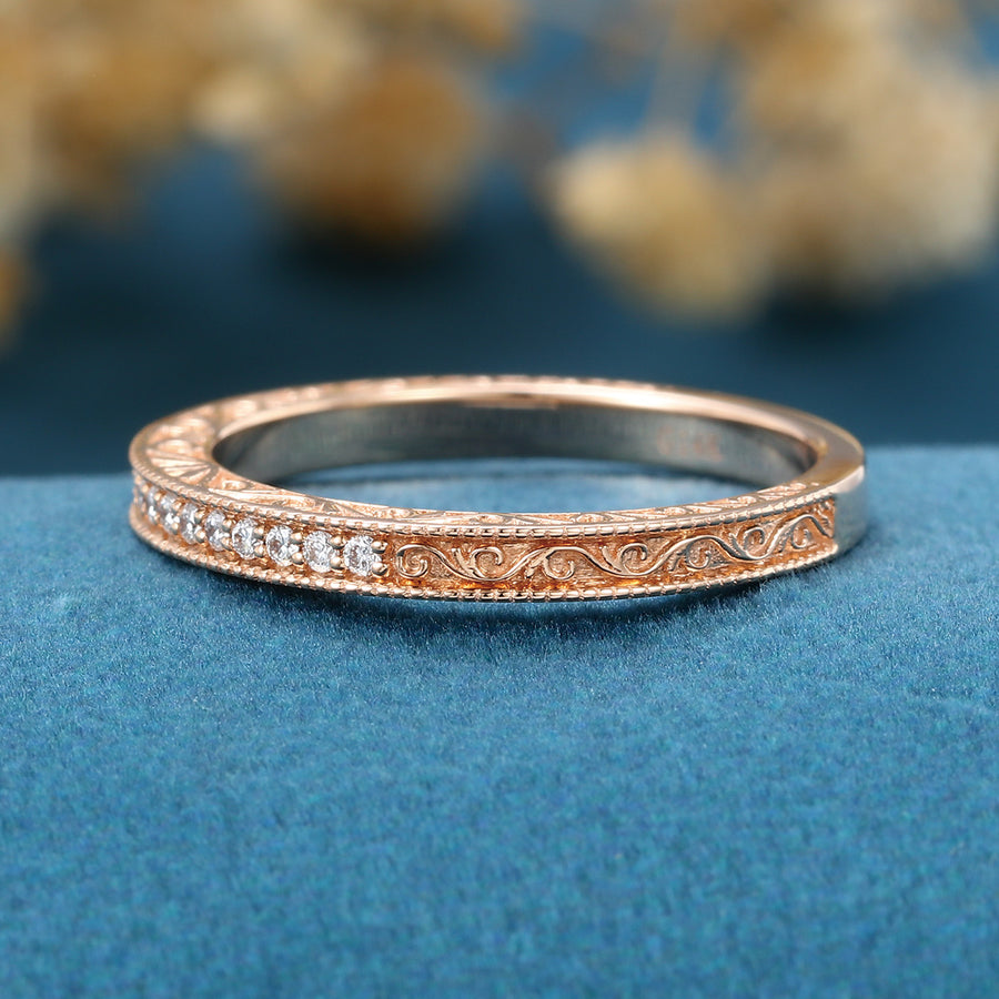 Round cut Moissanite | Diamonds Full Eternity Wedding Band