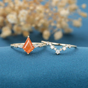 Kite Cut Sunstone Wedding Bridal Set