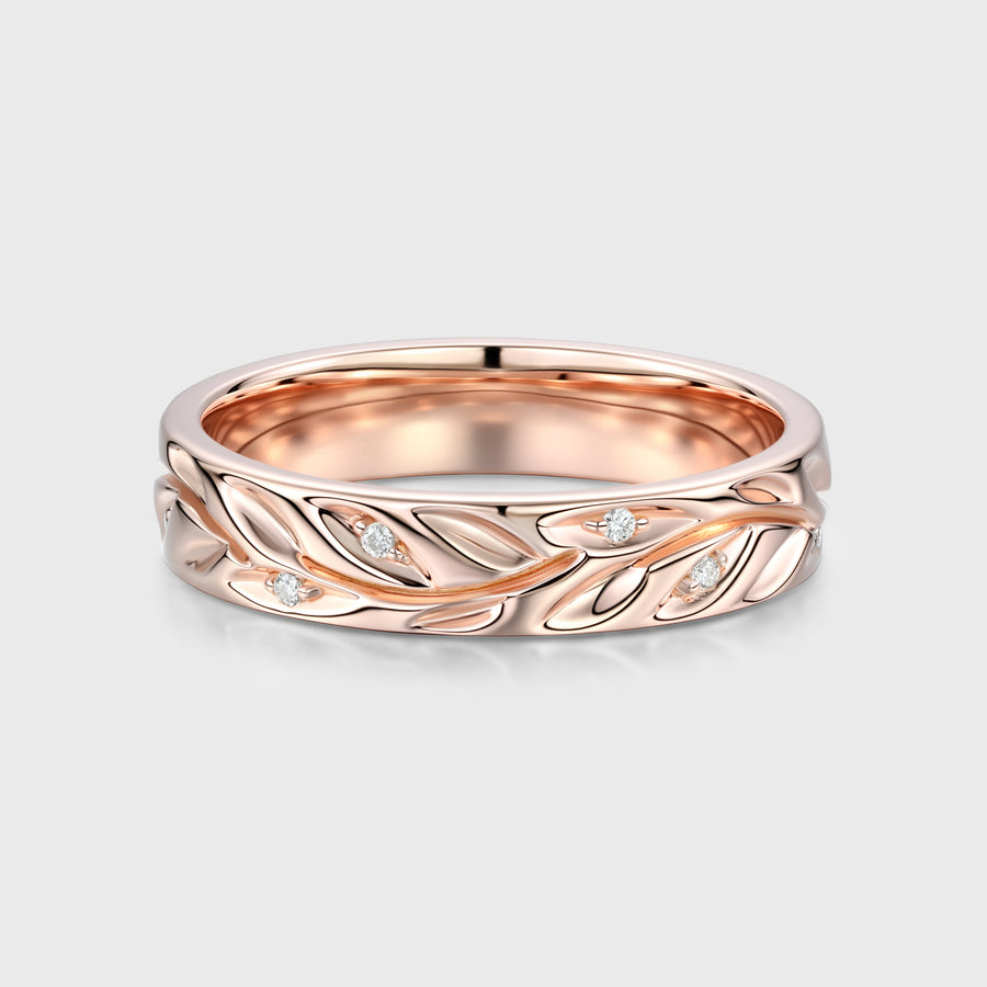 Luxury Men's Diamonds Engagement Band - Solid gold men ring