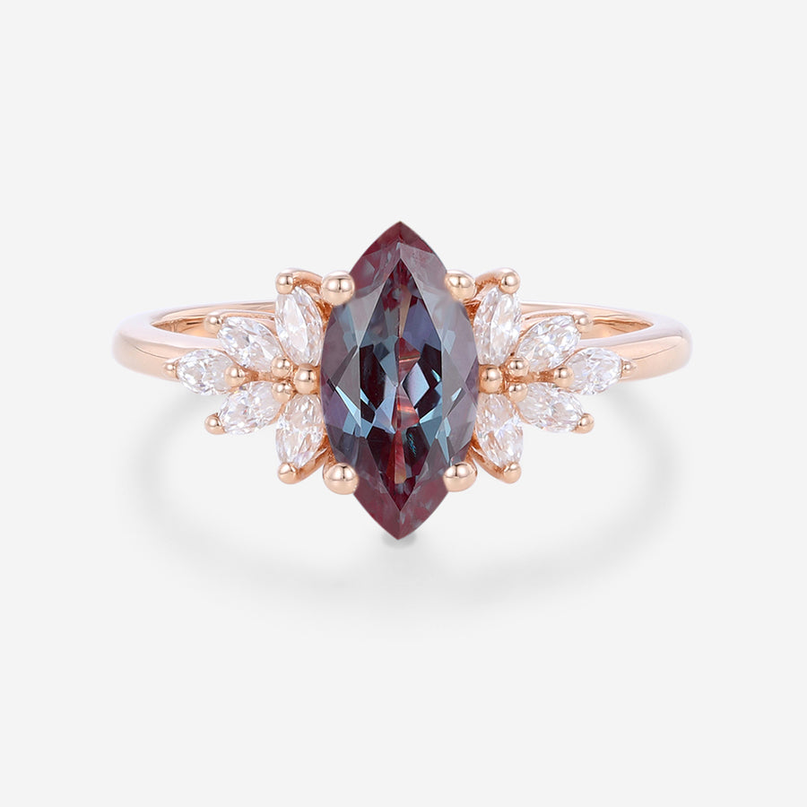 Marquise Cut Alexandrite Engagement Ring