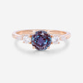 Round Cut Alexandrite Engagement Ring