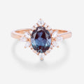 1.5Carat Oval cut Alexandrite | Diamond Engagement ring