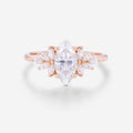 Marquise cut Moissanite Cluster Engagement ring