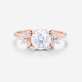 7mm Round Moissanite Cluster Engagement Ring