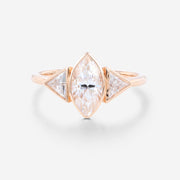 Marquise cut Moissanite | Trillion cut Diamond Engagement ring