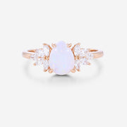 Pear cut Opal Cluster Engagement ring