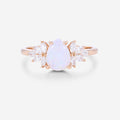 Pear cut Opal Cluster Engagement ring