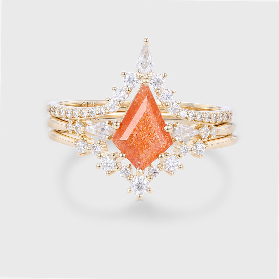 Kite Cut Sunstone Wedding Bridal Set