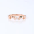 Baguette Moss Agate Matching Moissanite | Diamond Half Eternity Wedding Band (Copy)
