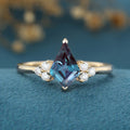 Kite Cut Alexandrite Engagement Ring