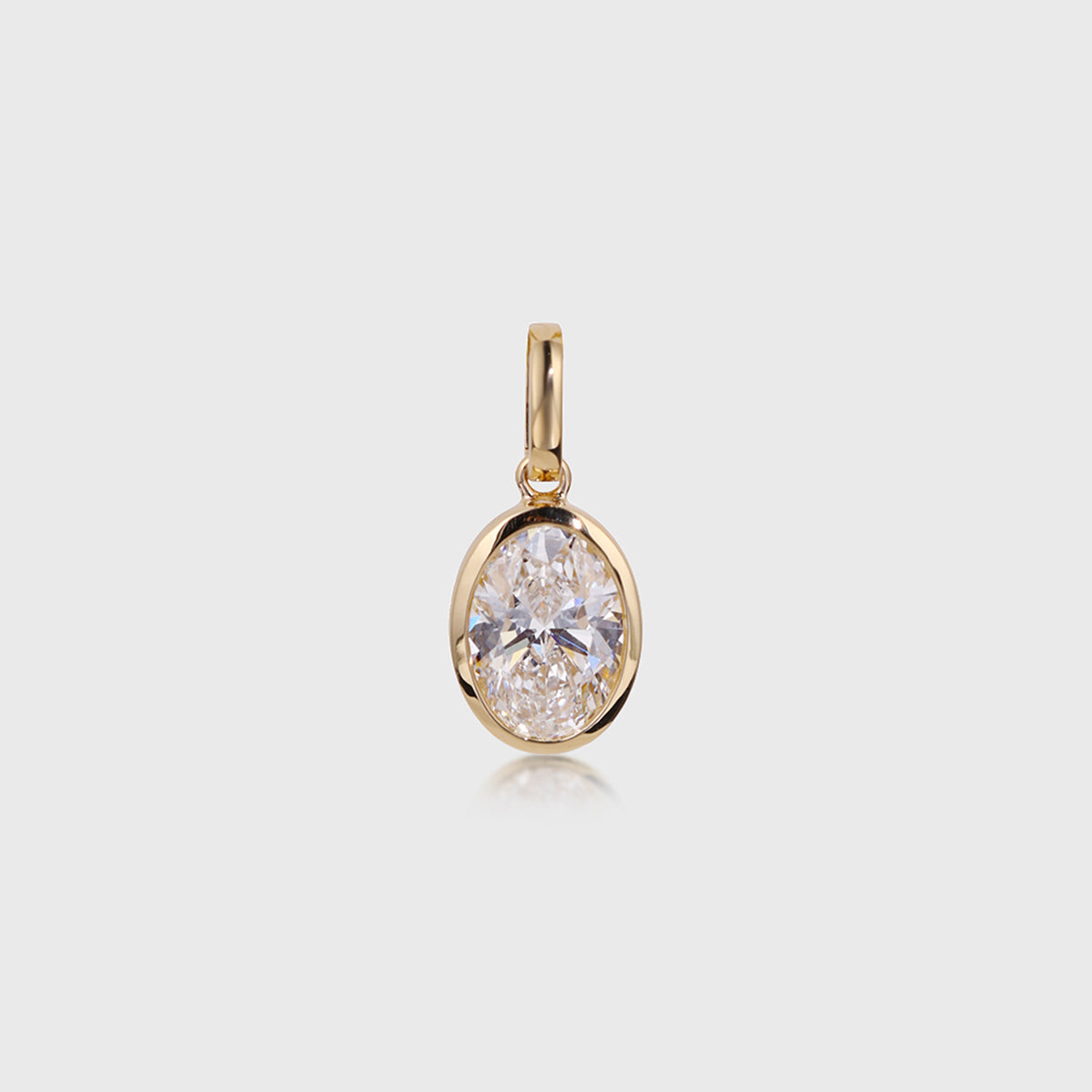 2.0 Carat Oval Cut Lab grown diamond Pendant Necklace