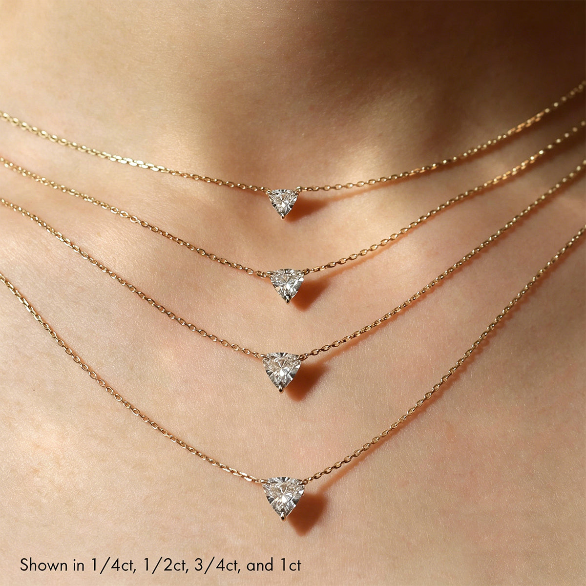 1.0 Carat Triangular Cut Lab grown diamond Pendant Necklace