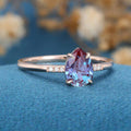 Pear cut Alexandrite | Diamond Engagement ring 