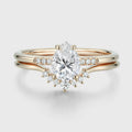 Pear Cut Moissanite Engagement ring Bridal Set