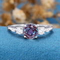 Round Cut Alexandrite Engagement Ring