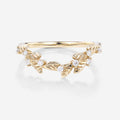 Copy of Nature Inspired Oval cut Moissanite Leaf Gold ring set