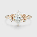Nature Inspired Marquise cut Moissanite Engagement Ring