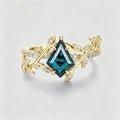 Kite Cut Lab Alexandrite Engagement Ring