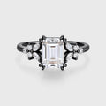Emerald cut Moissanite Engagement ring