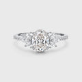 1.0CT~5.0CT Oval cut Lab grown Diamond Cluster Engagement Ring Luxury Pave Band