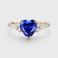 Heart cut Lab Sapphire Engagement ring