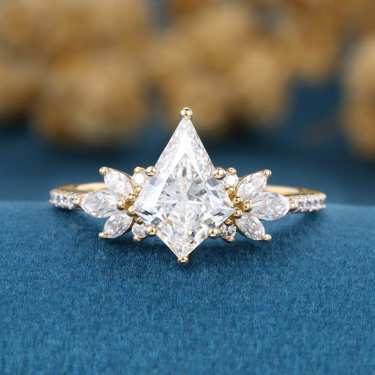 Kite cut Lab grown Diamond Wedding bridal set