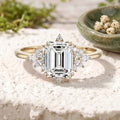 1.0CT~5.0CT Emerald cut Lab grown Diamond Halo Engagement Ring