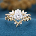 Pear cut Lab Grown Diamond Wedding bridal set