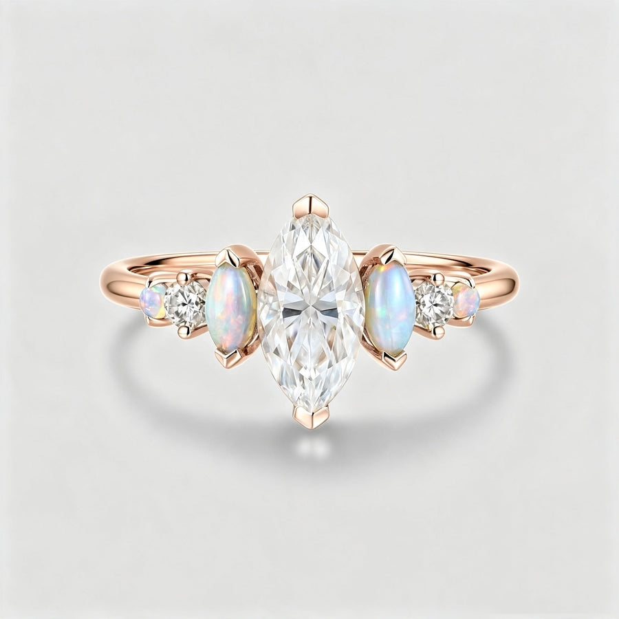 1.0CT~5.0CT Marquise cut Lab Grown Diamond Engagement Ring