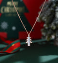 Christmas Tree Pendant Necklace with Moissanite Or Diamonds