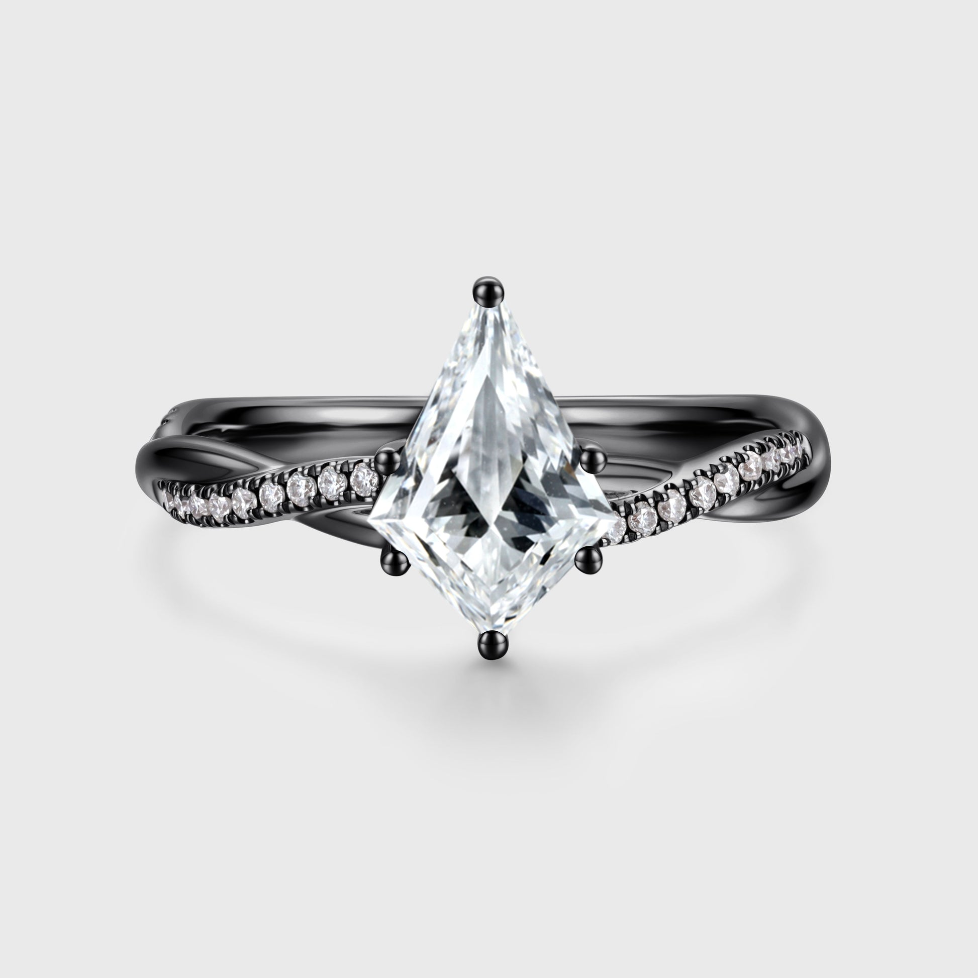 1.0CT~3.0CT Kite Cut Lab grown Diamond Luxury Pave Engagement Ring