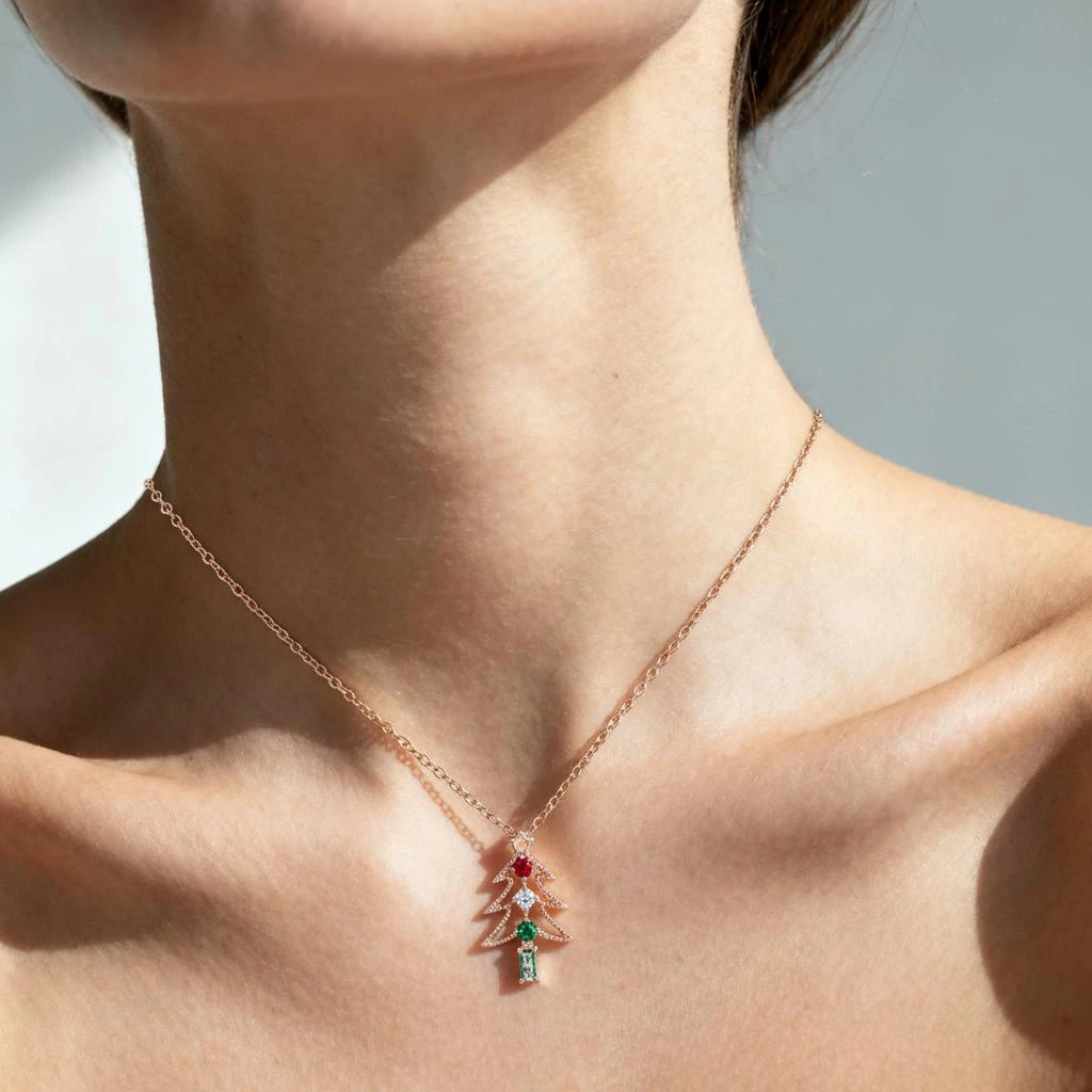 Pear cut Lab Emerald Pendant Necklace with Moissanite Halo Accents (Copy)