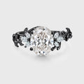 1.0CT~5.0CT Oval cut Lab grown diamond Leaf Engagement Ring Nature Inspired Band
