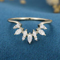 Marquise cut Moissanite | diamond Curved Wedding Band Ring for Women