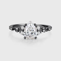 1.0CT~5.0CT Pear cut Lab grown Diamond Luxury Pave Leaf Engagement Ring
