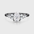 1.5Carat Oval cut Moissanite Cluster Engagement Ring