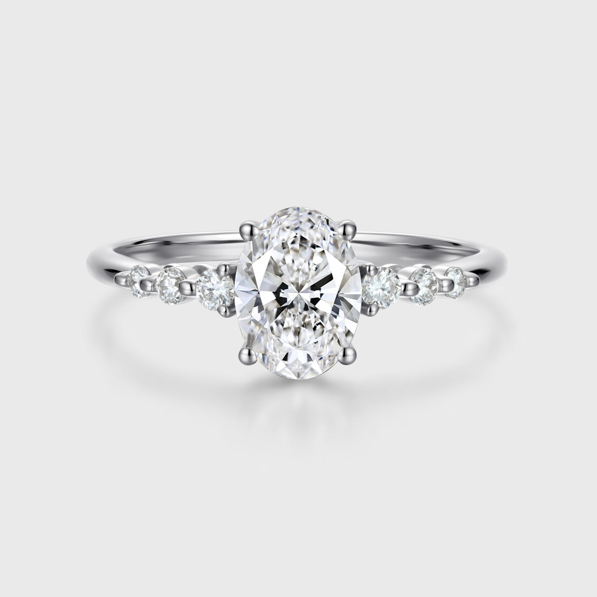 1.5Carat Oval Shaped Lab grown Diamond Engagement Ring