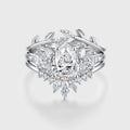 1.0CT~5.0CT Pear cut Lab Grown Diamond Cluster Engagement Ring Set (Copy)