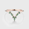 Moss Agate Curved Wedding Band Matching Engagement ring