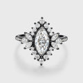 1.0CT~5.0CT Marquise cut Lab grown Diamond Halo Engagement Ring