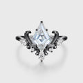 Kite Cut Moissanite Rose Gold Engagement Ring