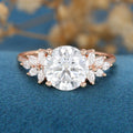2.5Carat Round cut Moissanite Cluster Engagement ring