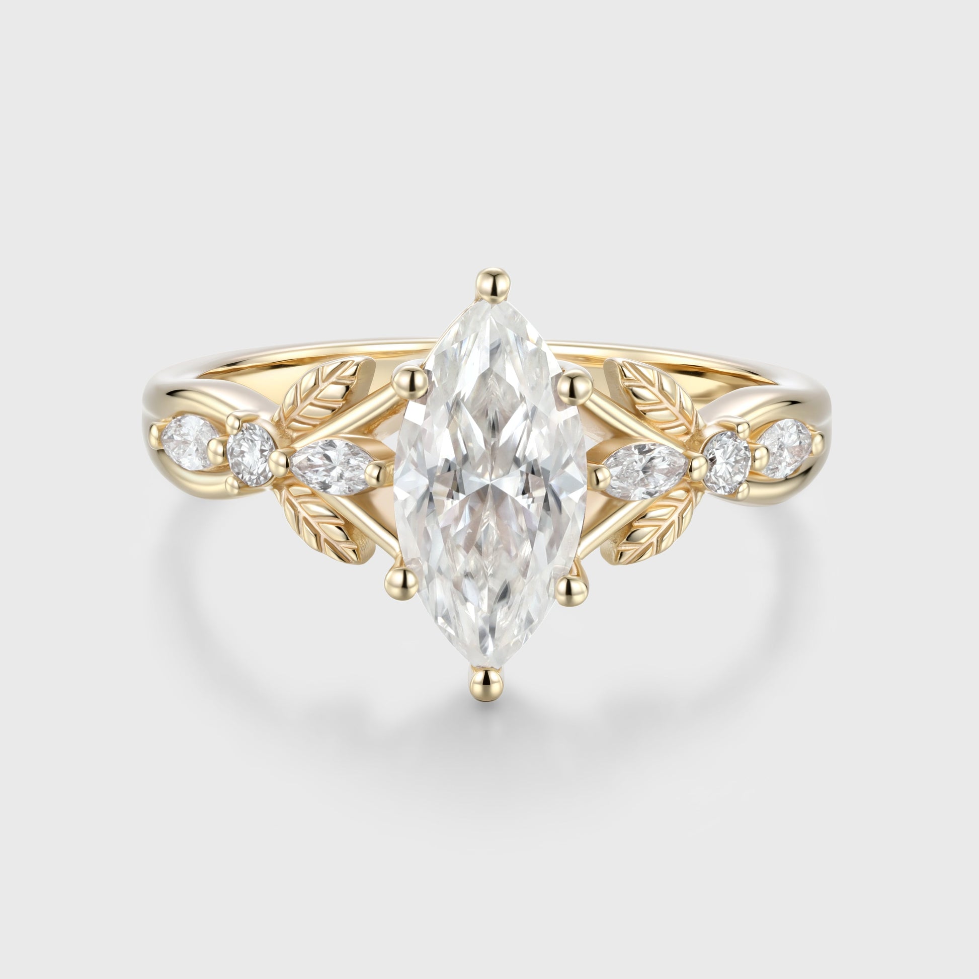Marquise cut Moissanite Engagement Ring