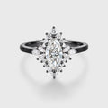 1.0CT~5.0CT Marquise cut Lab grown Diamond Halo Engagement Ring