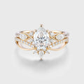 Pear cut Moissanite Side Stone Bridal Set